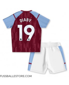 Günstige Aston Villa Moussa Diaby #19 Heimtrikotsatz Kinder 2023-24 Kurzarm (+ Kurze Hosen)